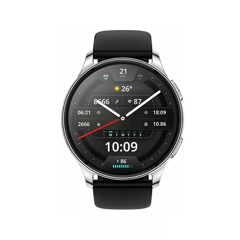 ساعت هوشمند امیزفیت مدل MSU NATRUL POP 3R دارای قابلیت های صفحه نمایش رنگی، صفحه نمایش لمسی، کنترل موسیقی (Music Player)، قابلیت مکالمه از طریق بلوتوث بند سیلیکون