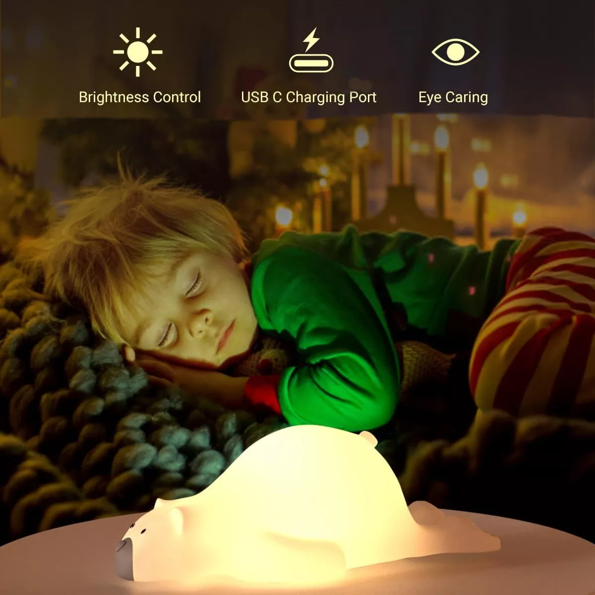 چراغ خواب اتاق کودک مدل خرس تنبل Lanpa Bear