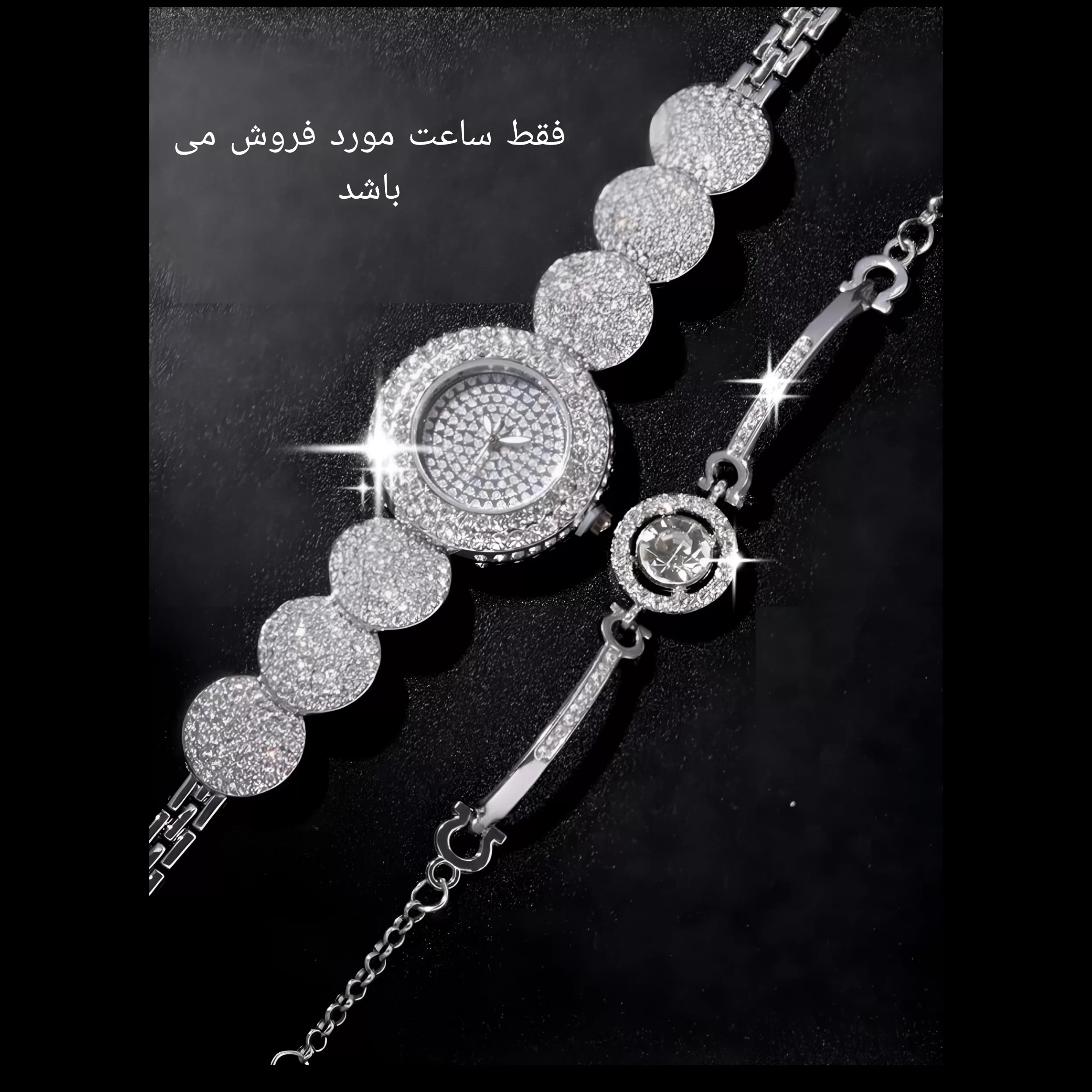 ساعت مچی عقربه ای زنانه مدل نگین دار کد 01