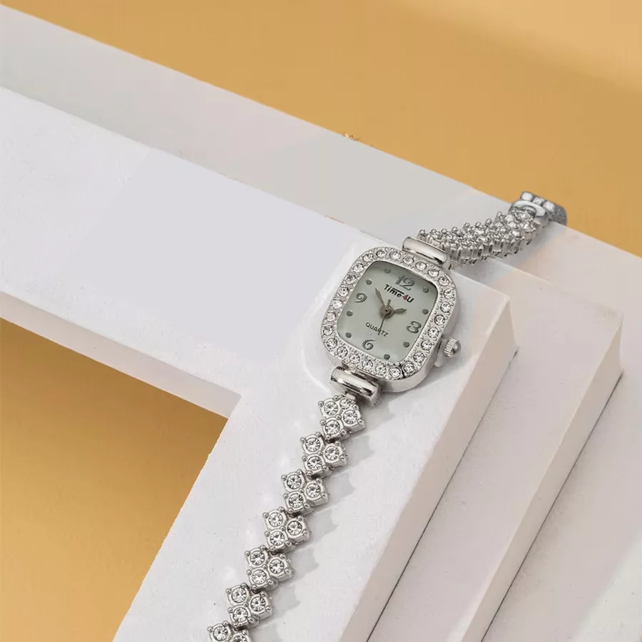 ساعت مچی عقربه ای زنانه کوارتز مدل فول نگین کلاسیک کد 25