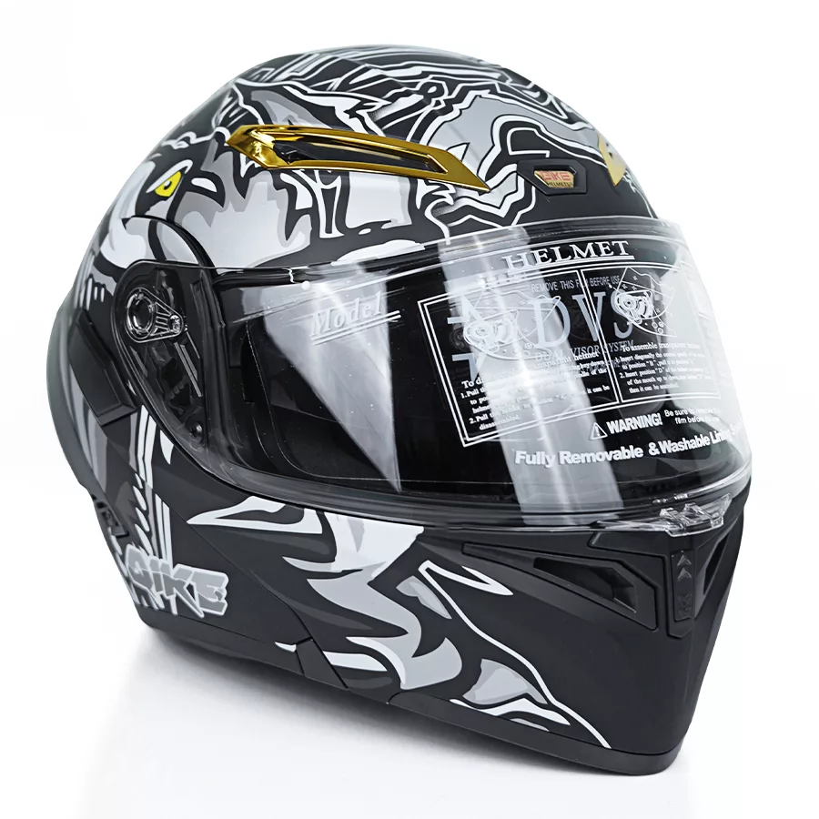 کلاه کاسکت فک متحرک کایک مدل 772 طرح Grey Tyrannosaurus Rex