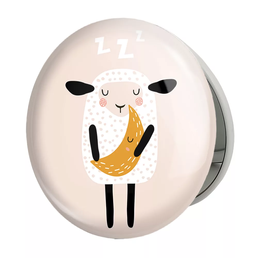 آینه جیبی خندالو طرح گوسفند بامزه مدل تاشو کد 29361