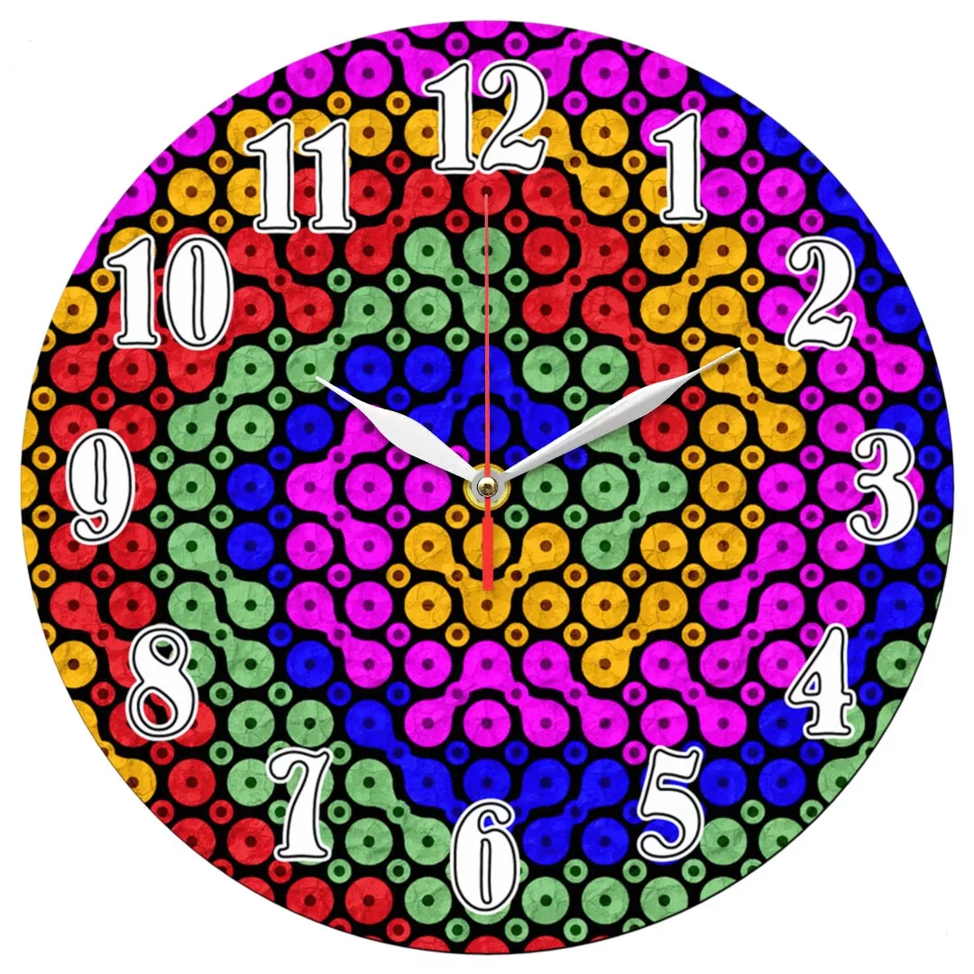 ساعت دیواری طرح انتزاعی رنگارنگ کد 1432
