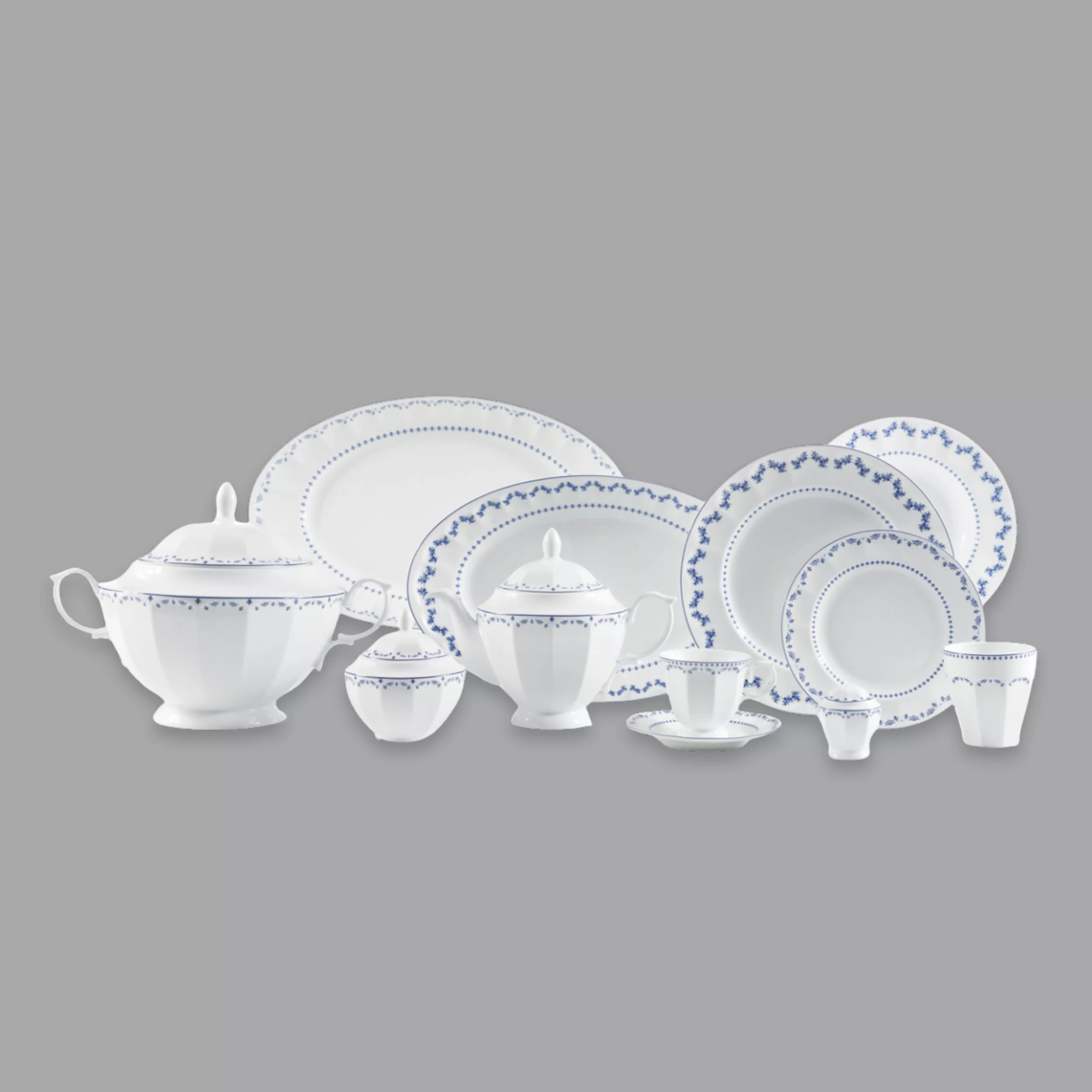 سرویس غذاخوری 103 پارچه 12 نفر چینی زرین ایران مدل فرانسیس سری نئوکلاسیک درجه عالی