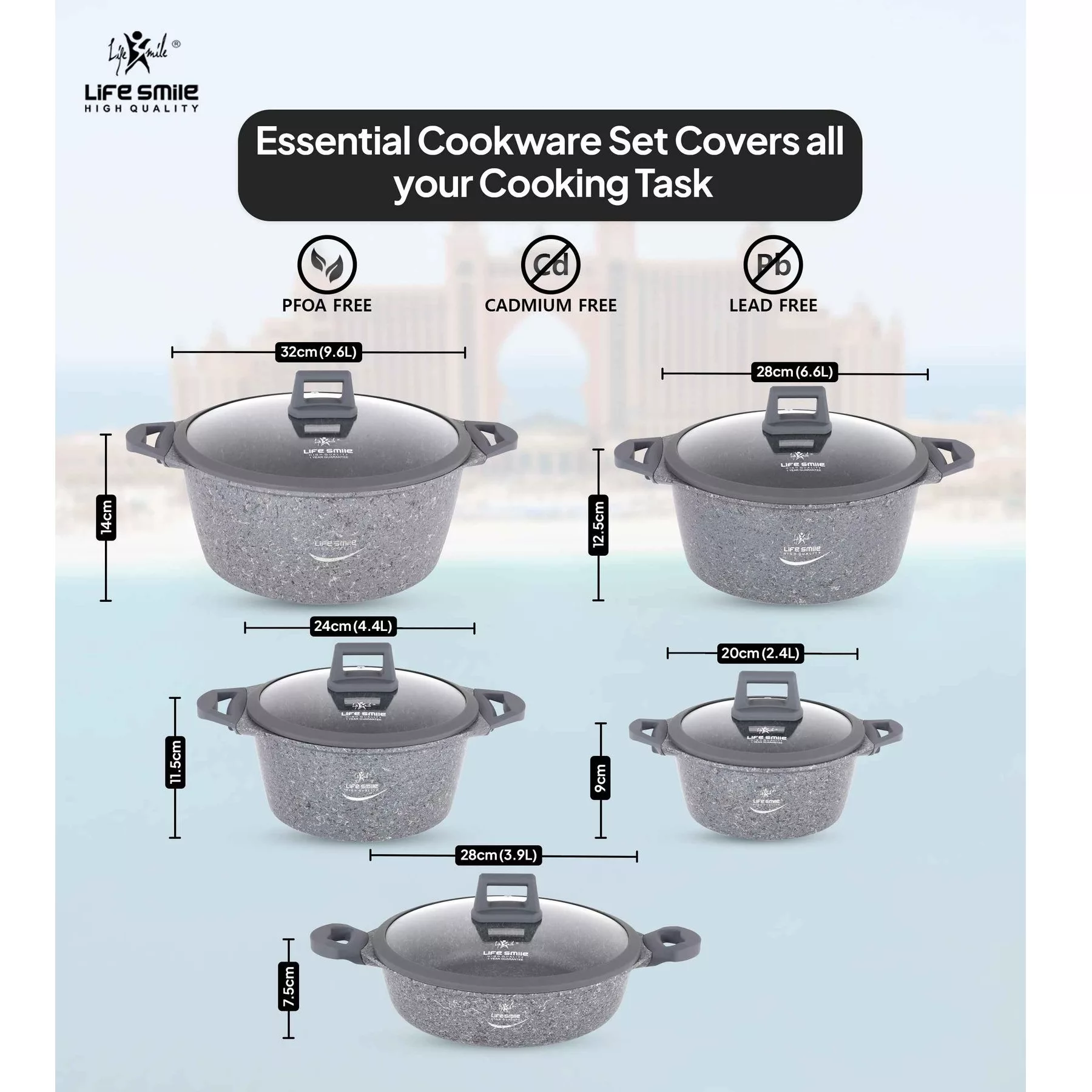 سرویس پخت و پز 10 پارچه لایف اسمایل مدل LIFEP13N-10