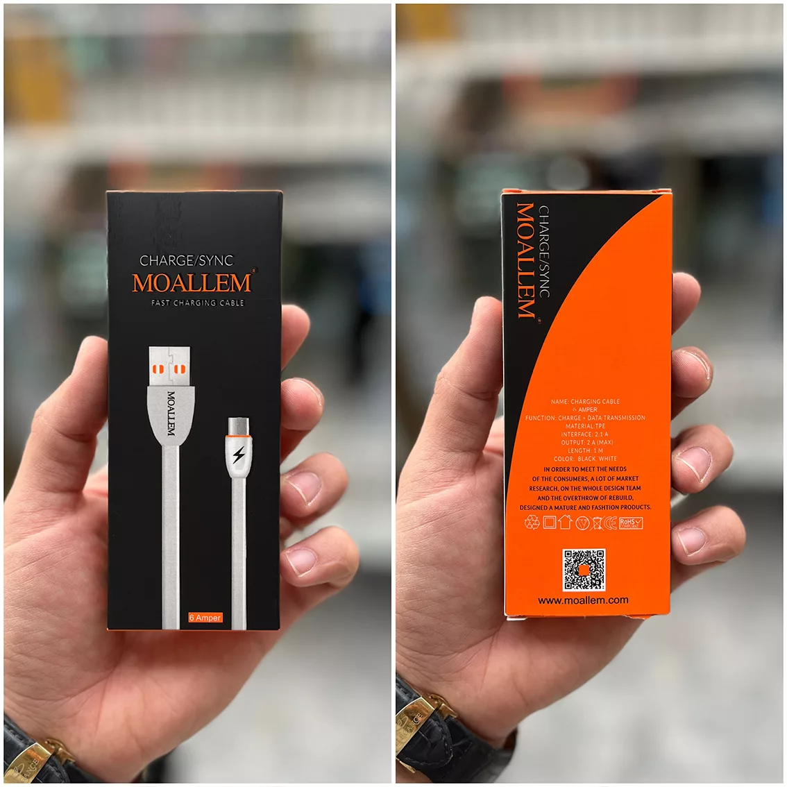 کابل تبدیل USB به لایتنینگ معلم مدل iphone -7 طول 1 متر