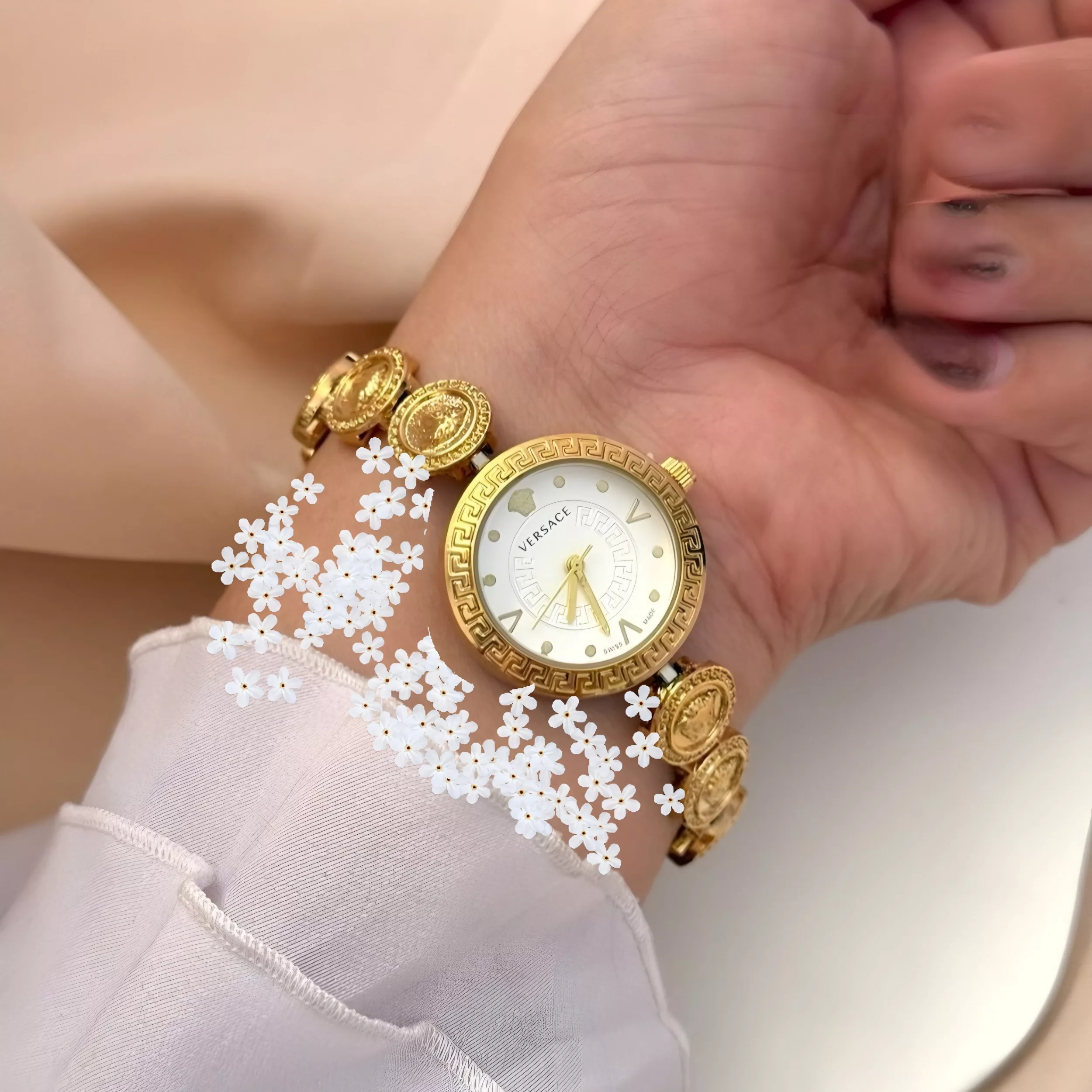 ساعت مچی عقربه‌ای کوارتز زنانه مدل لوکس بند دستبندی کد 1