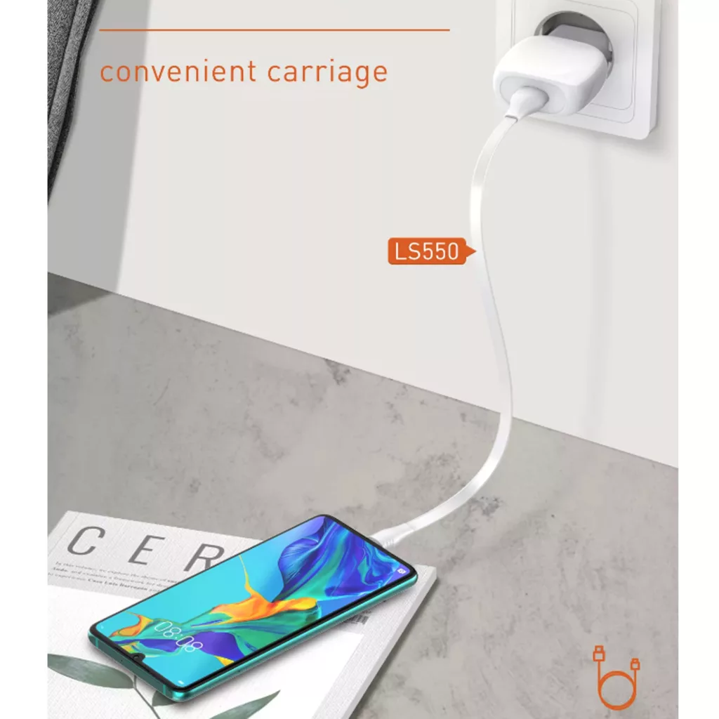 کابل تبدیل USB به microUSB الدینیو مدل LS550 طول 0.2 متر