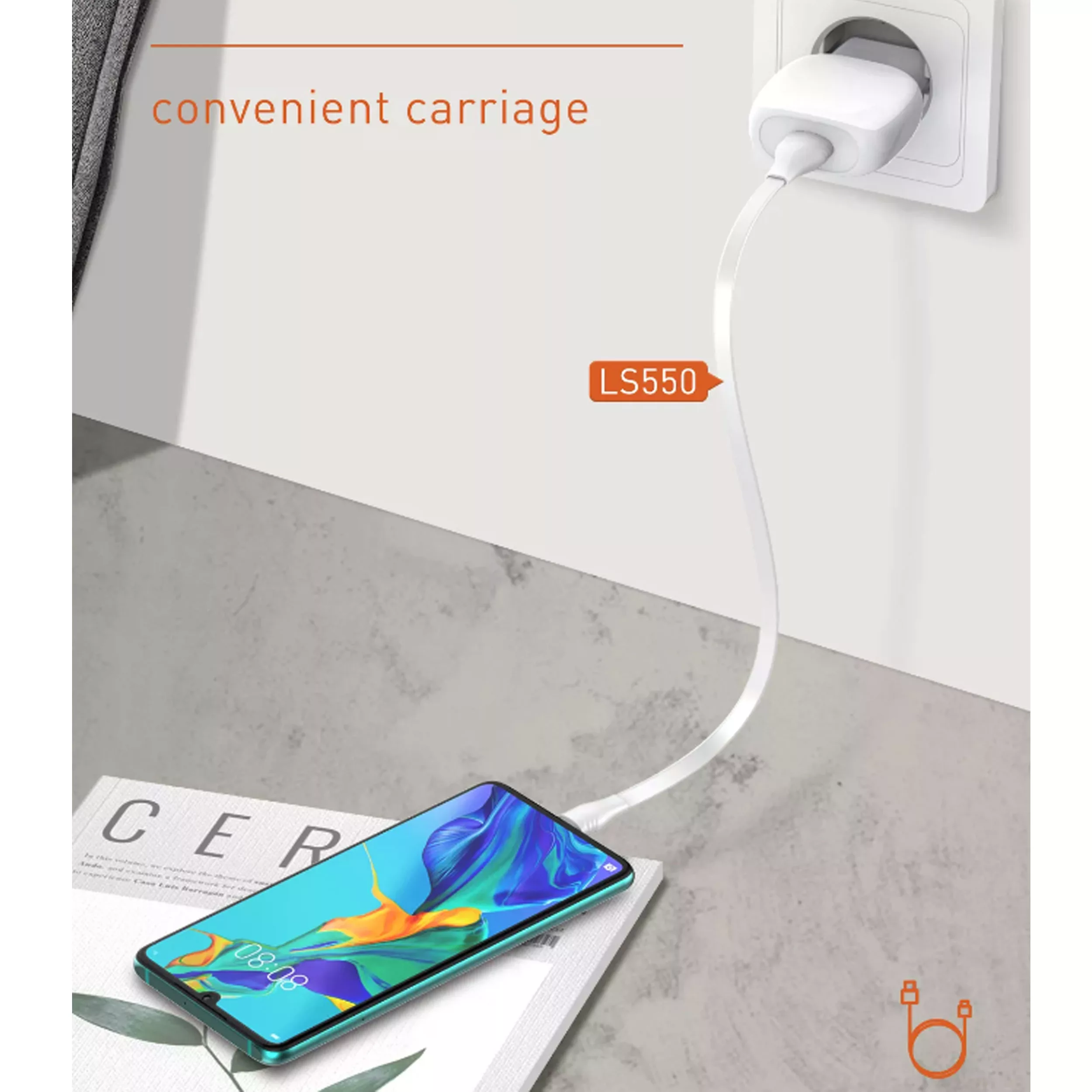 کابل تبدیل USB به microUSB الدینیو مدل LS550 طول 0.2 متر