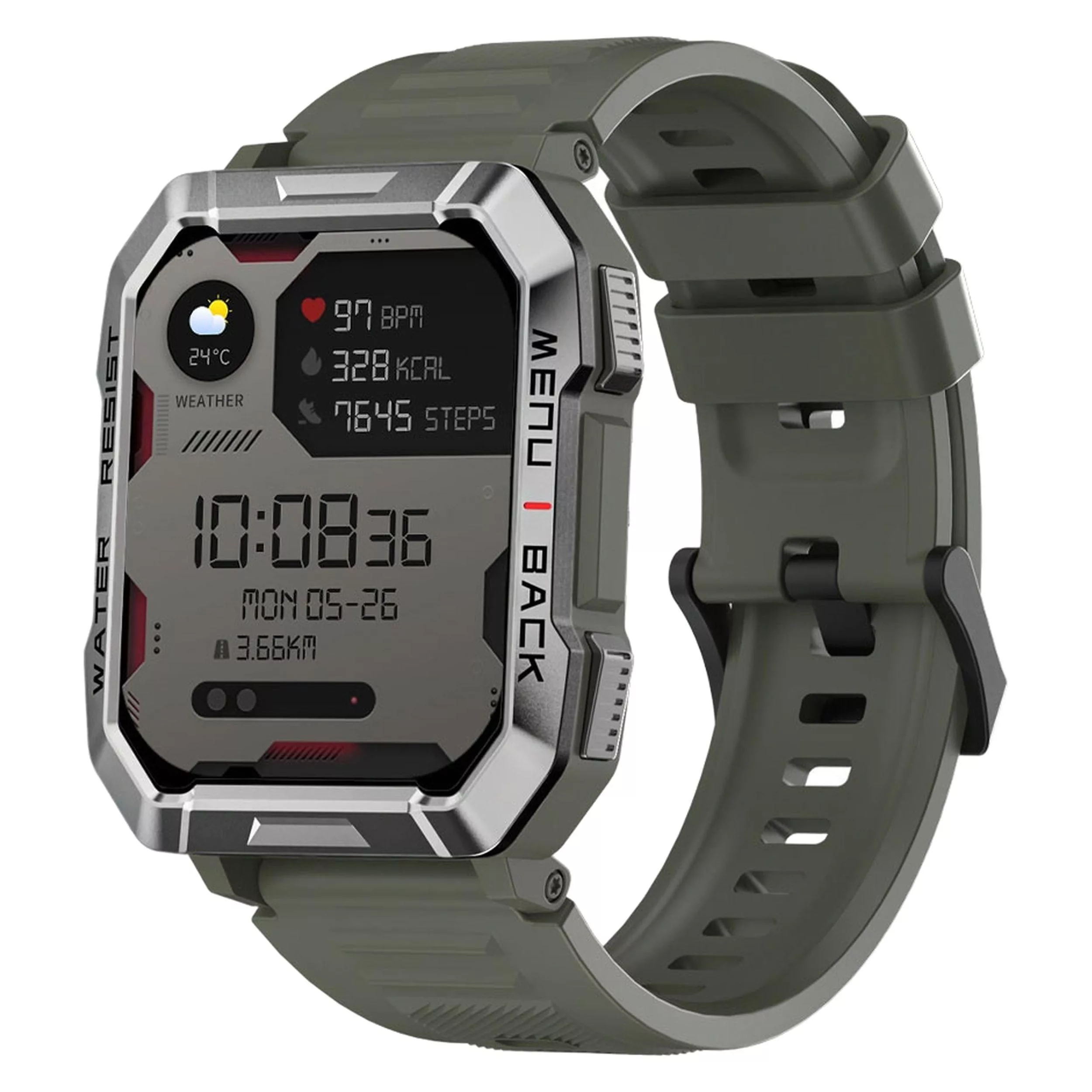 ساعت هوشمند بلک ویو مدل W60 دارای قابلیت‌ های صفحه نمایش رنگی، صفحه نمایش لمسی، کنترل ضربان قلب، بند سیلیکون