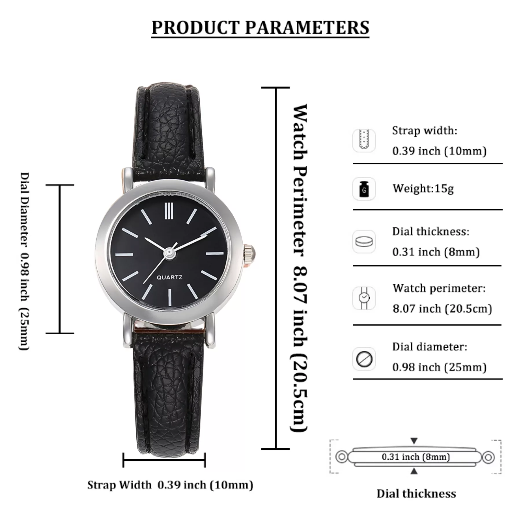 ساعت مچی عقربه ای زنانه مدل کلاسیک بند چرم کد 6