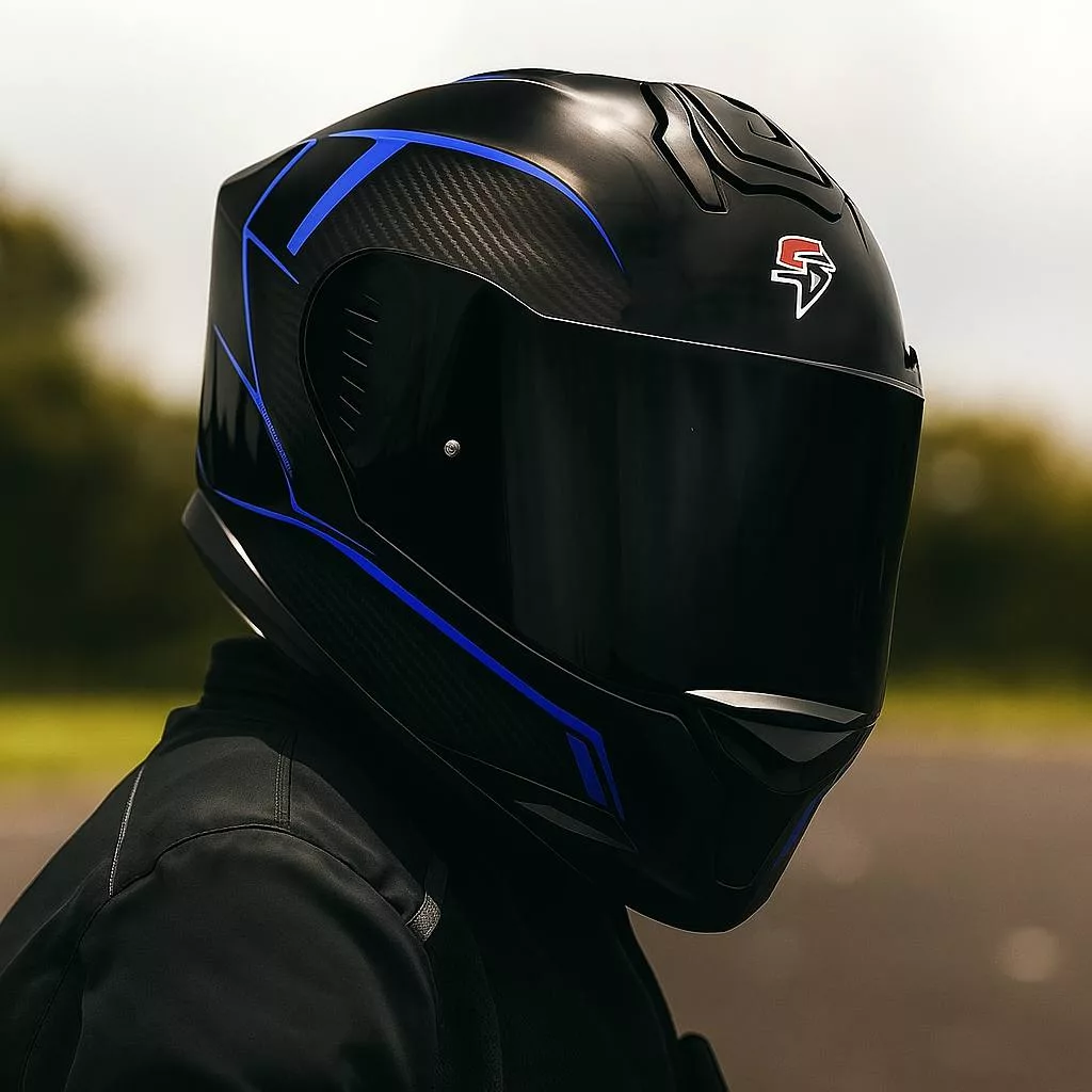 کلاه کاسکت چانه‌‌دار استیل برد مدل 057BBLUE به همراه طلق