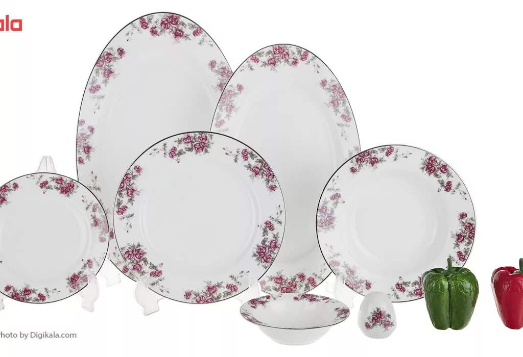 سرویس غذاخوری 28 پارچه چینی زرین ایران سری ایتالیا اف مدل Aran درجه عالی