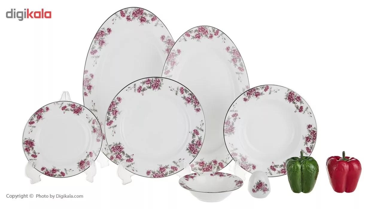 سرویس غذاخوری 28 پارچه چینی زرین ایران سری ایتالیا اف مدل Aran درجه عالی