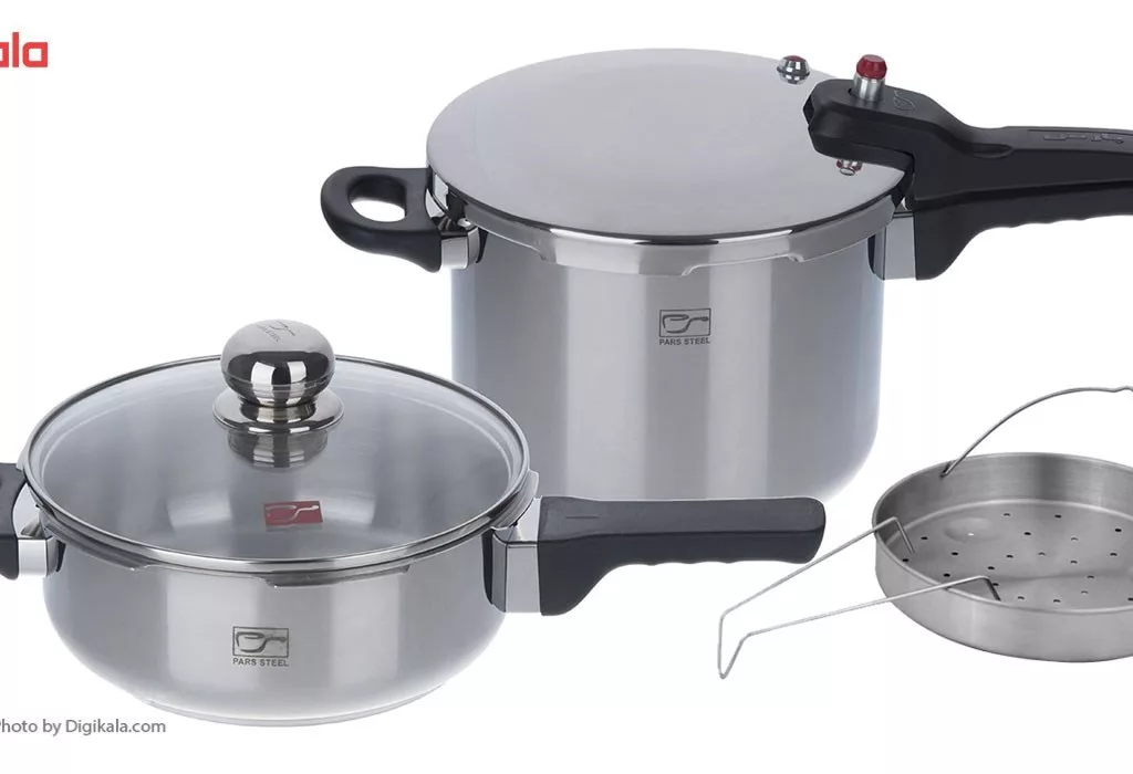زودپز دوقلو پارس استیل مدل کف سه لایه گنجایش 6 و 3 ليتر
