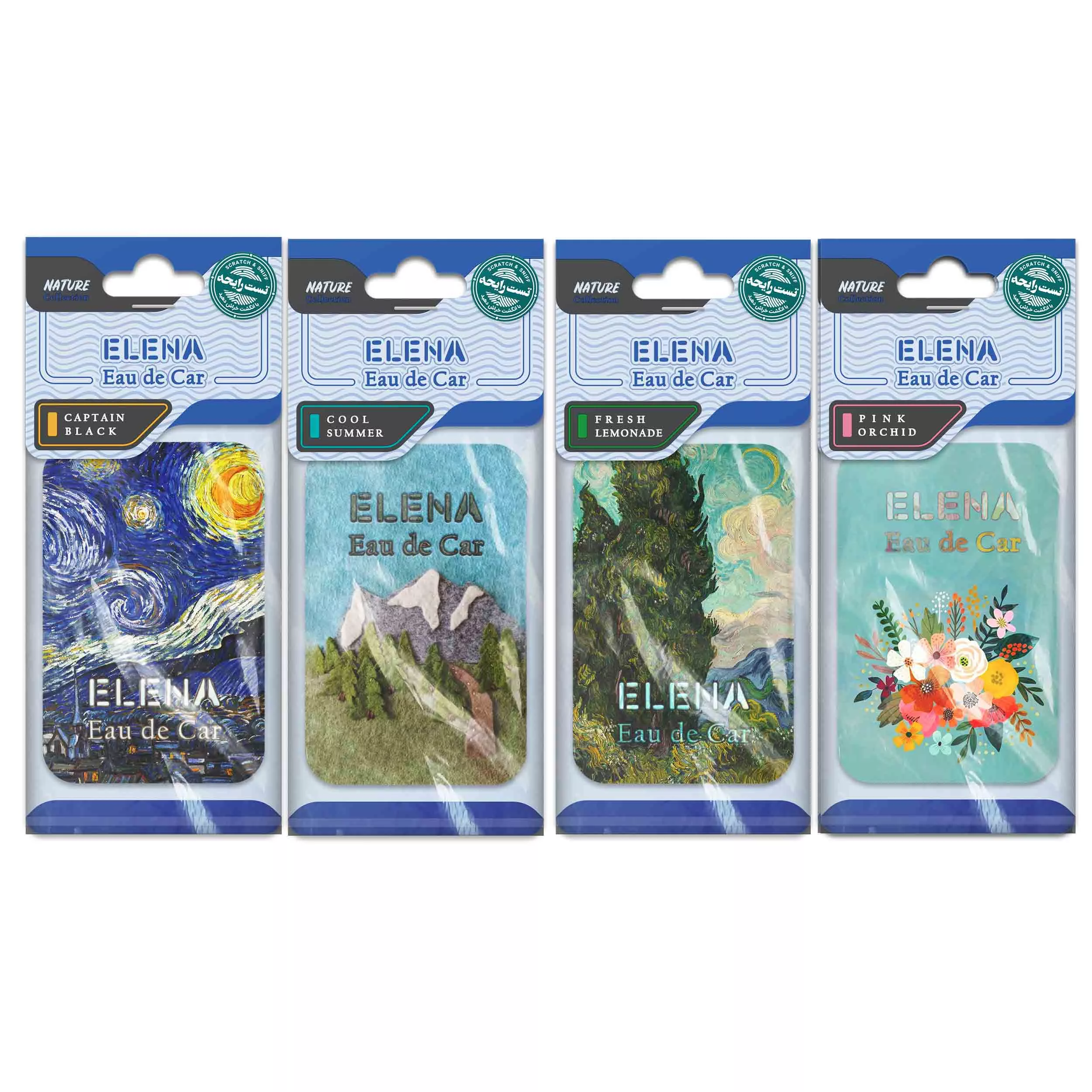 خوشبوکننده خودرو شمع النا کد NATURE مجموعه 4 عددی