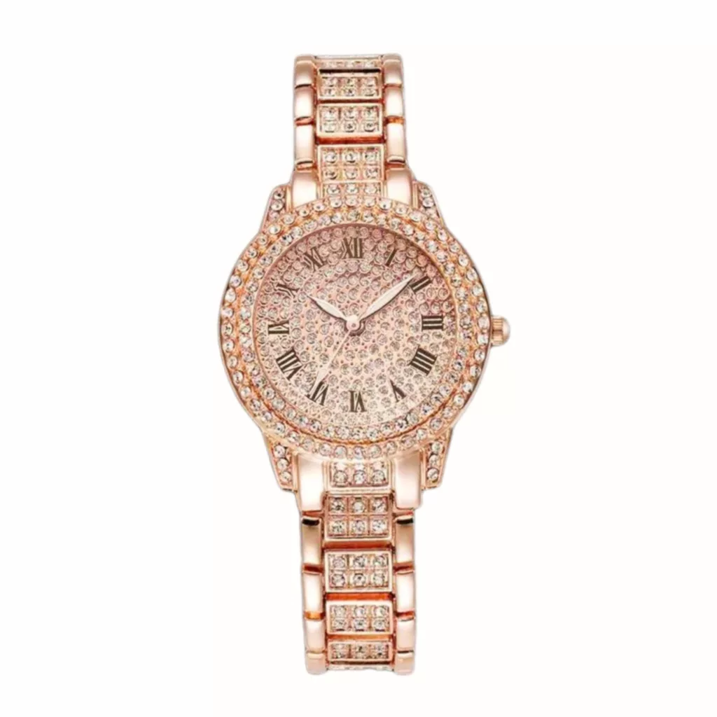 ساعت مچی عقربه ای زنانه مدل دور نگین بند فول نگین کد 2