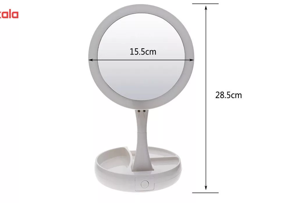 آینه آرایشی Foldaway مدل چراغ دار با قابلیت بزرگنمایی