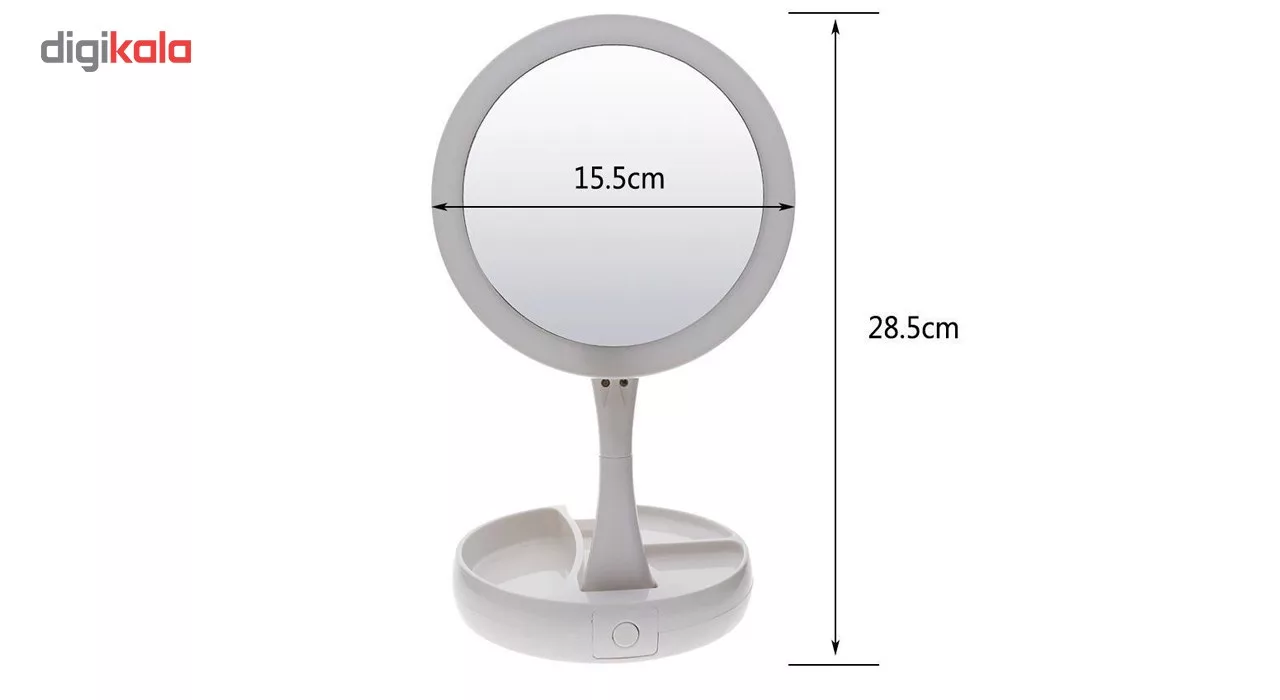 آینه آرایشی Foldaway مدل چراغ دار با قابلیت بزرگنمایی