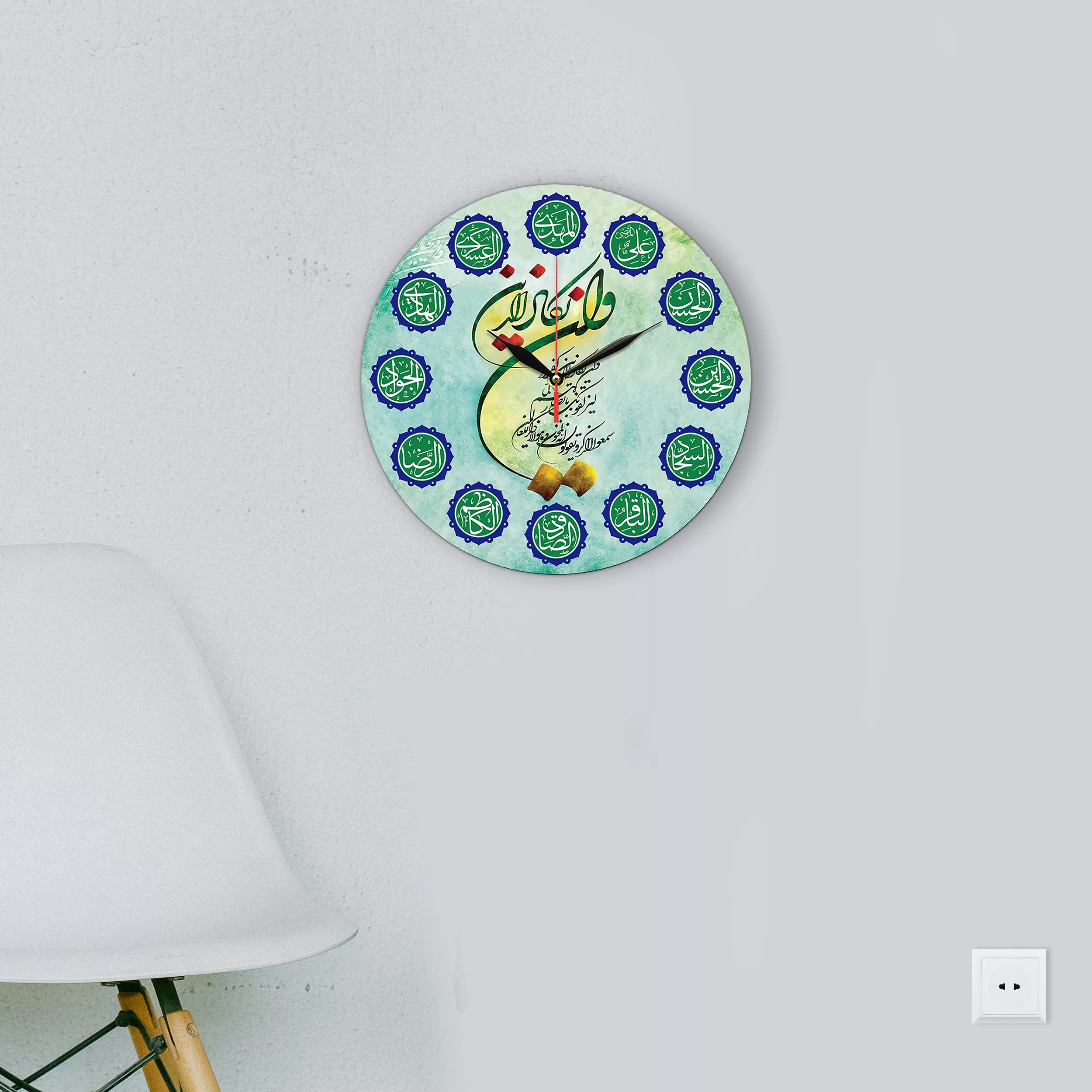 ساعت دیواری طرح و ان یکاد و دوازده امام کد 1282