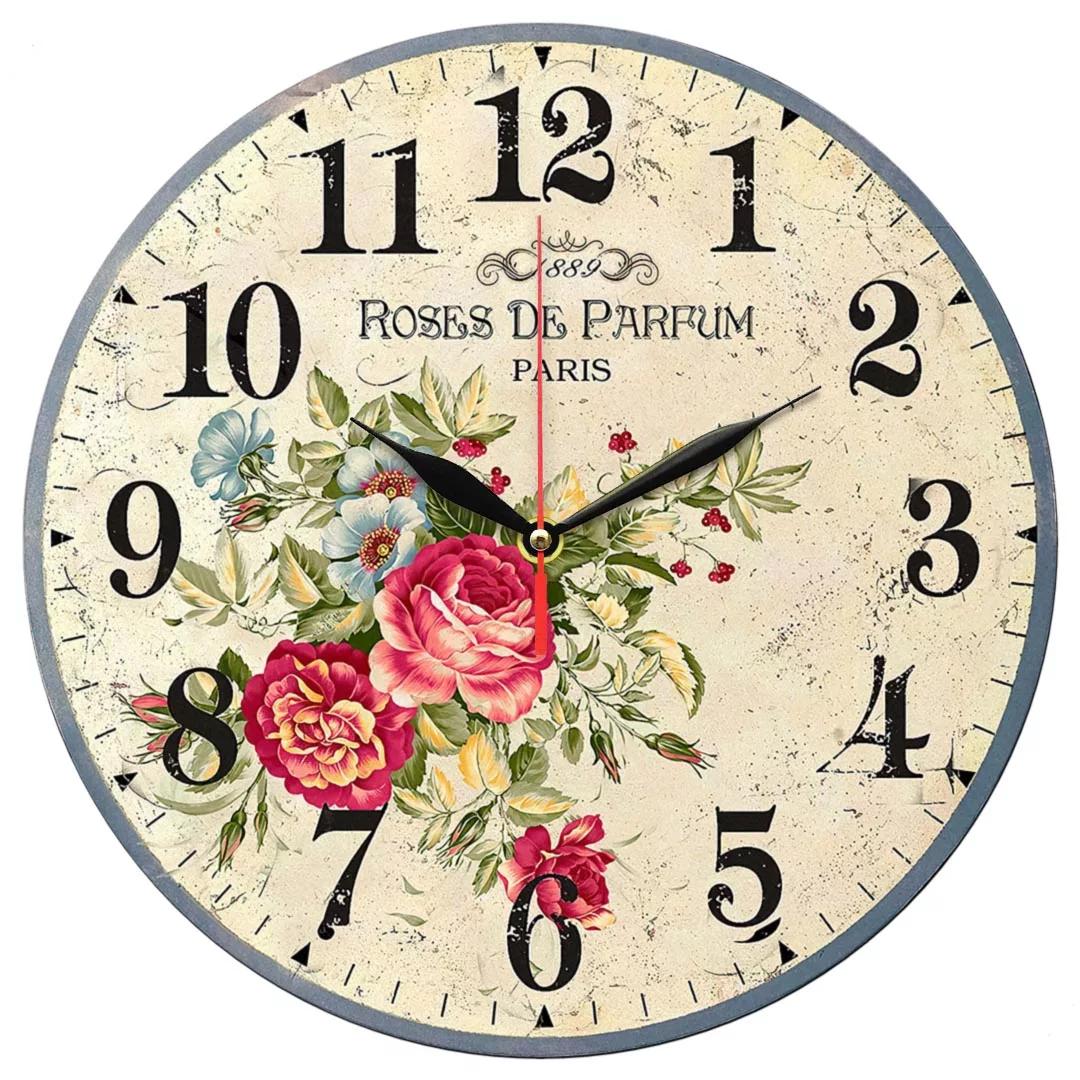 ساعت دیواری طرح گل رز کد 1383