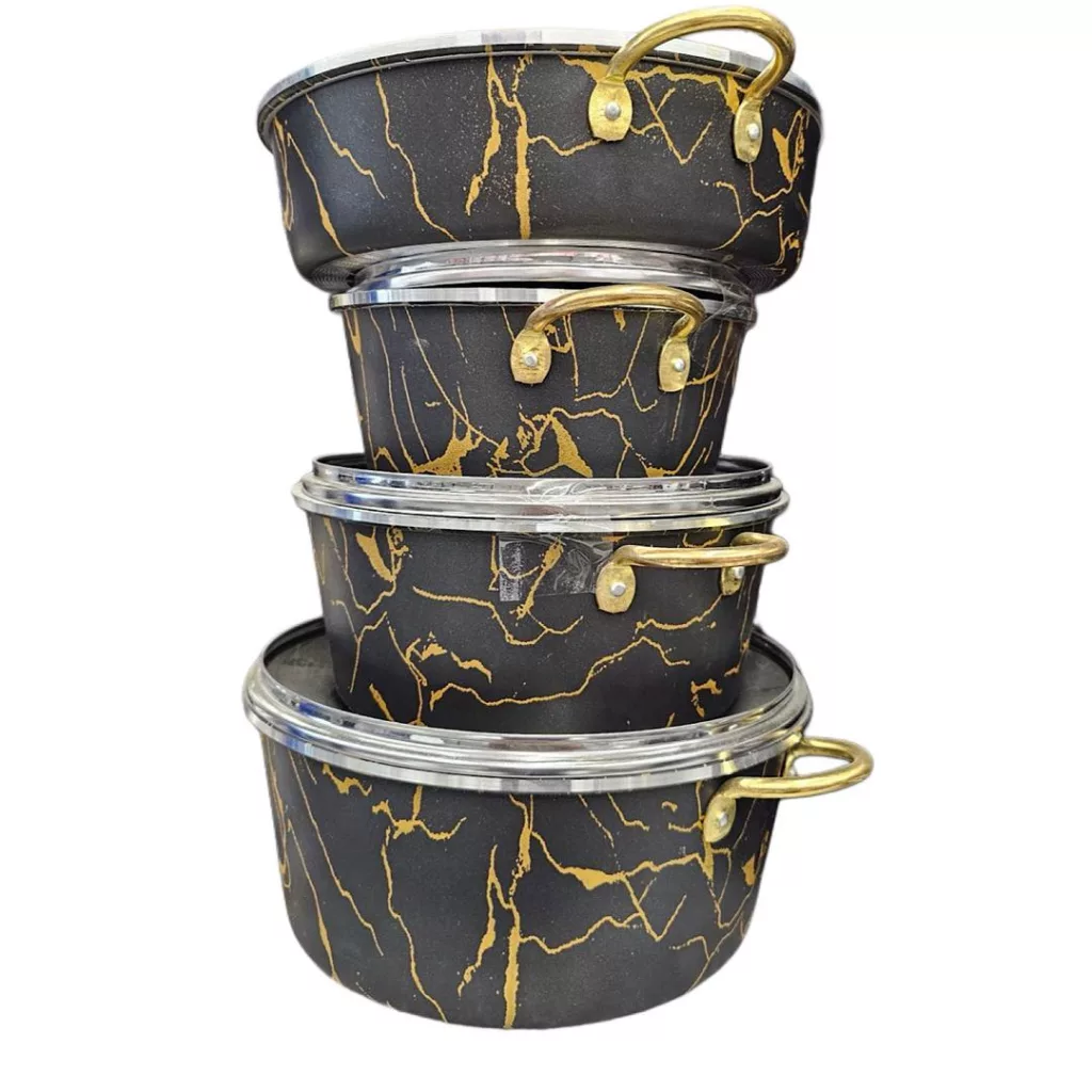 سرویس قابلمه و تابه گرانیتی گرانیتی 7 پارچه مدل ماربل کد 07