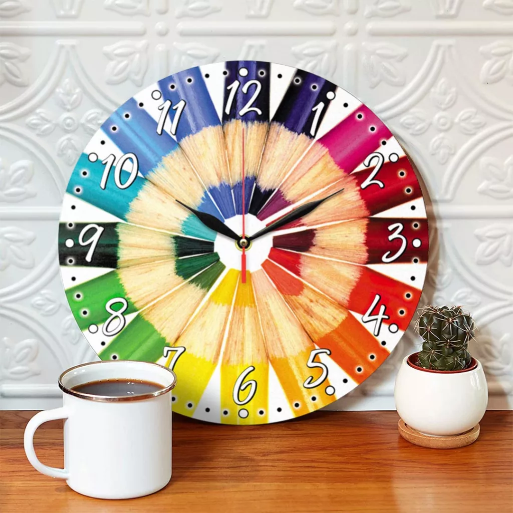 ساعت دیواری طرح مداد رنگی کد 1384