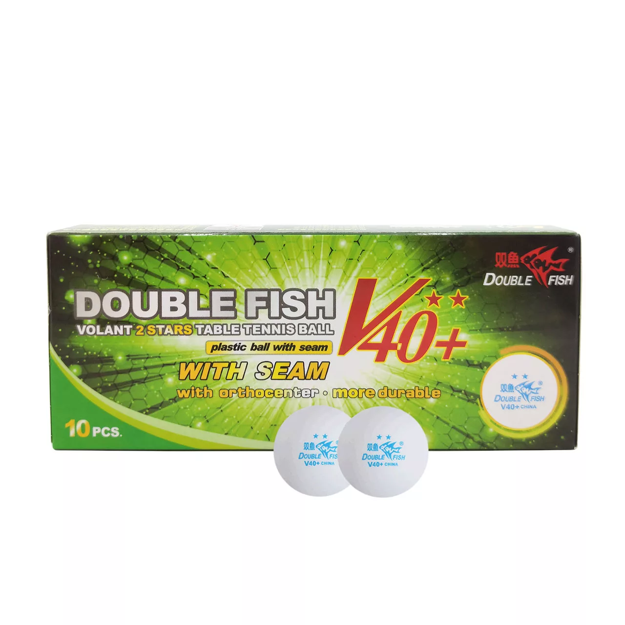 توپ پینگ پنگ دابل فیش مدل V40-2Stars بسته 10 عددی