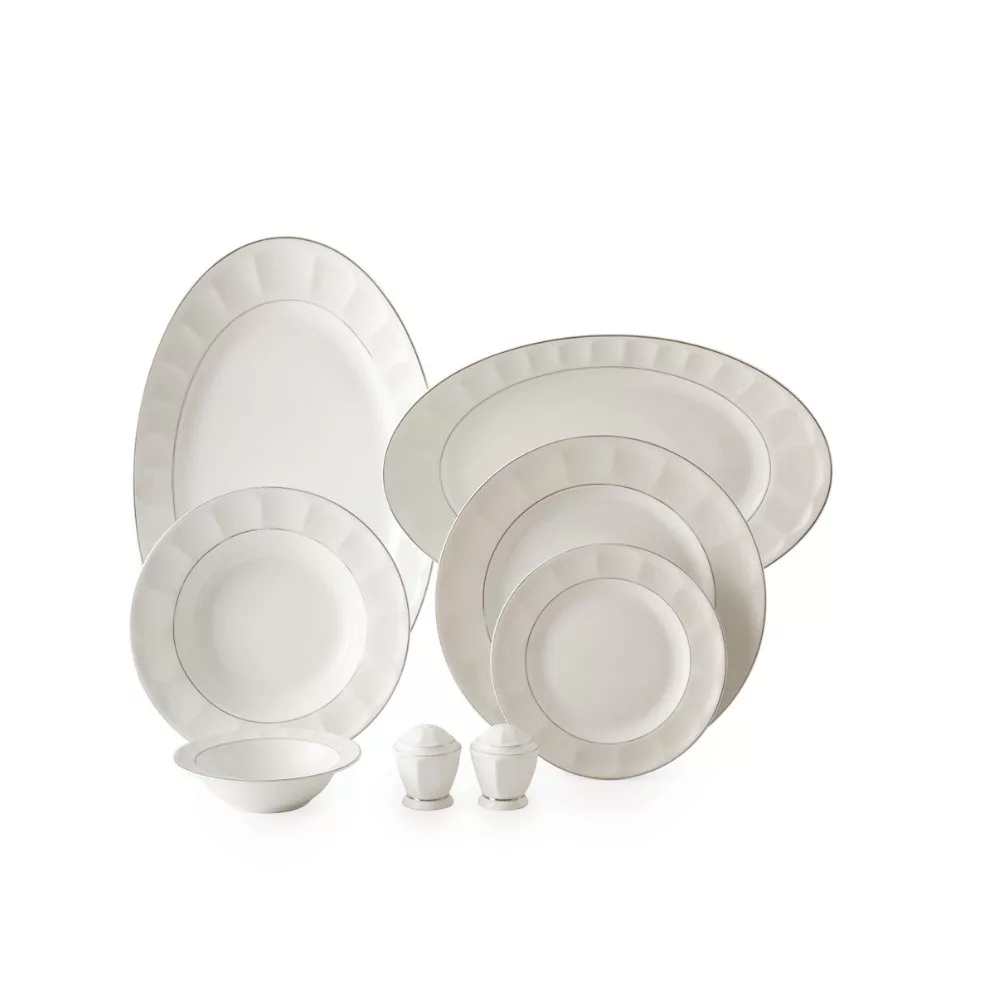 سرویس غذاخوری 103 پارچه چینی زرین ایران سری نئوکلاسیک طرح دلسا درجه عالی