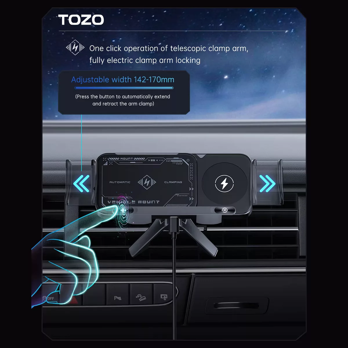 پایه نگهدارنده و شارژر بی سیم گوشی موبایل توزو مدل Nexon X01