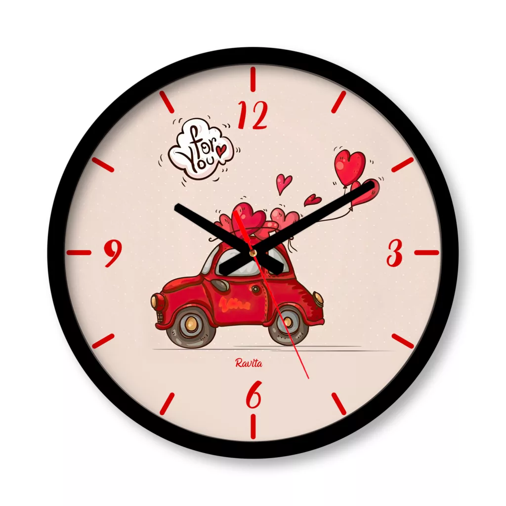 ساعت دیواری راویتا مدل ماشین و عشق کد 3530