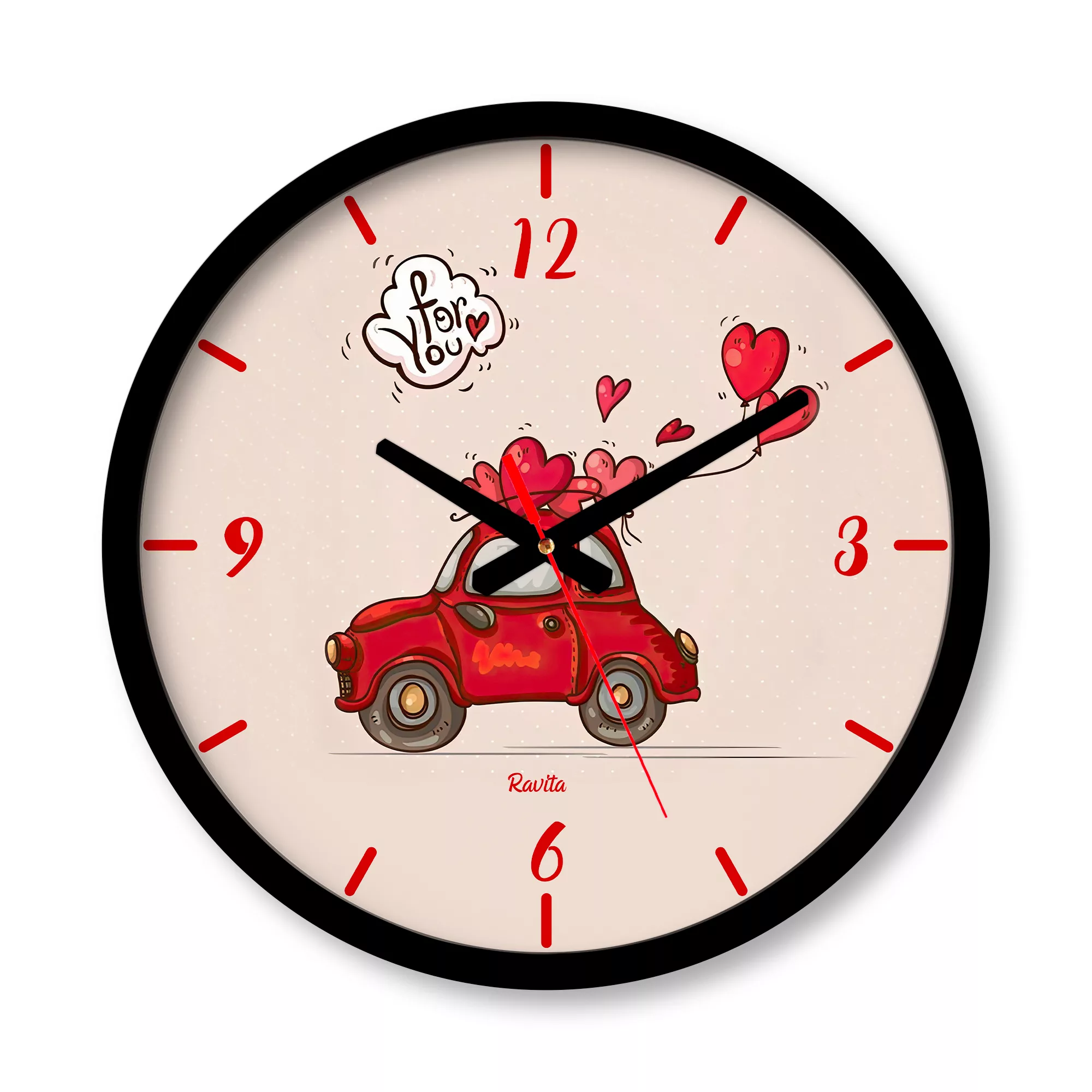 ساعت دیواری راویتا مدل ماشین و عشق کد 3530