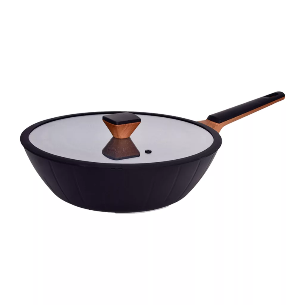 سرویس قابلمه و تابه گرانیتی 17 پارچه گری پن مدل دسته چوبی