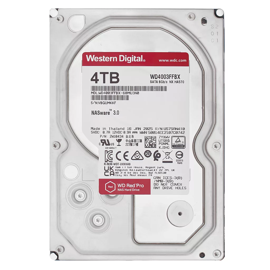 هارد دیسک اینترنال وسترن دیجیتال با رابط SATA 3.0 مدل WD4003FFBX ظرفیت 4 ترابایت