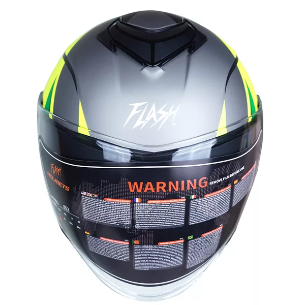 کلاه کاسکت فلش مدل فک متحرک عینکدار کد 852