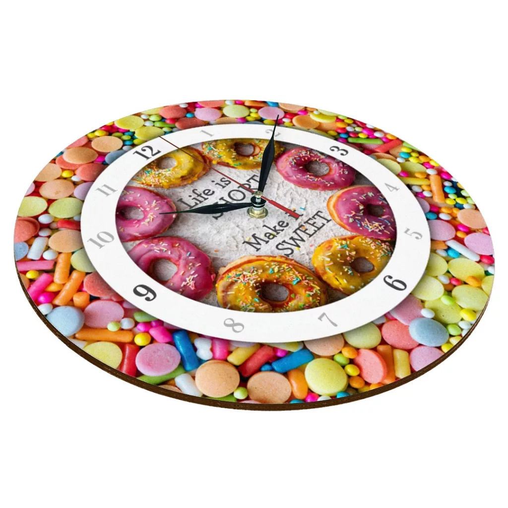 ساعت دیواری طرح شیرینی رنگارنگ کد 1400