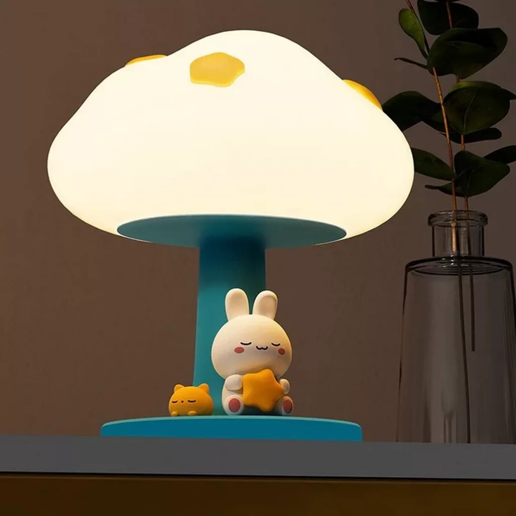 چراغ خواب اتاق کودک مدل خرگوش و قارچ