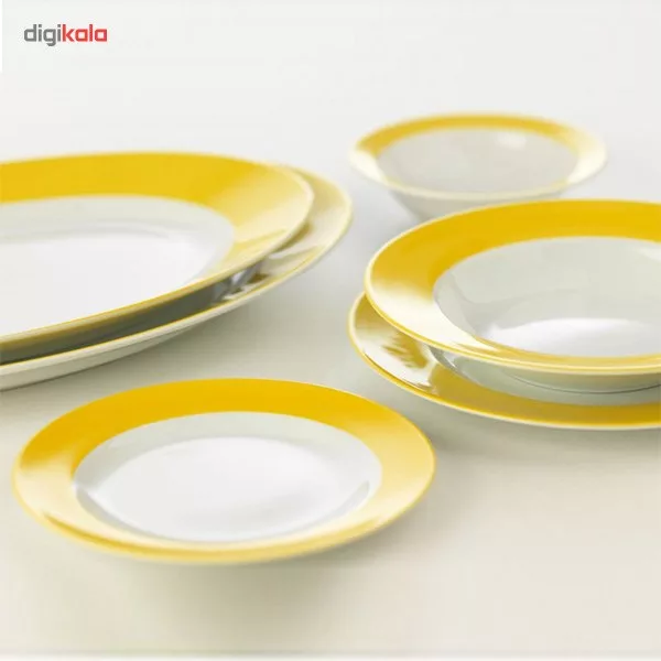 سرویس چینی 28 پارچه غذاخوری چینی زرین ایران سری ایتالیا اف مدل آفتاب درجه عالی