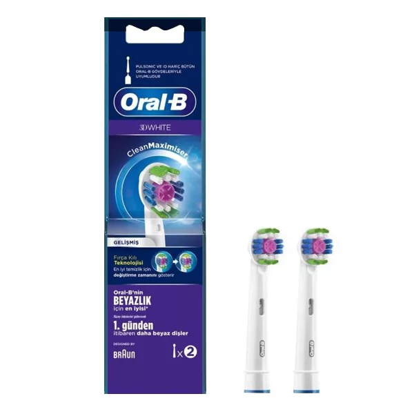 سری یدک مسواک برقی اورال-بی مدل 3D White مجموعه 2 عددی