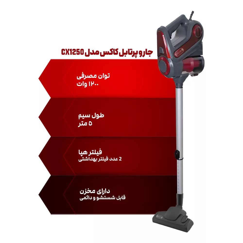 جاروبرقی مخزندار 1200 وات کاکس مدل CX-1250