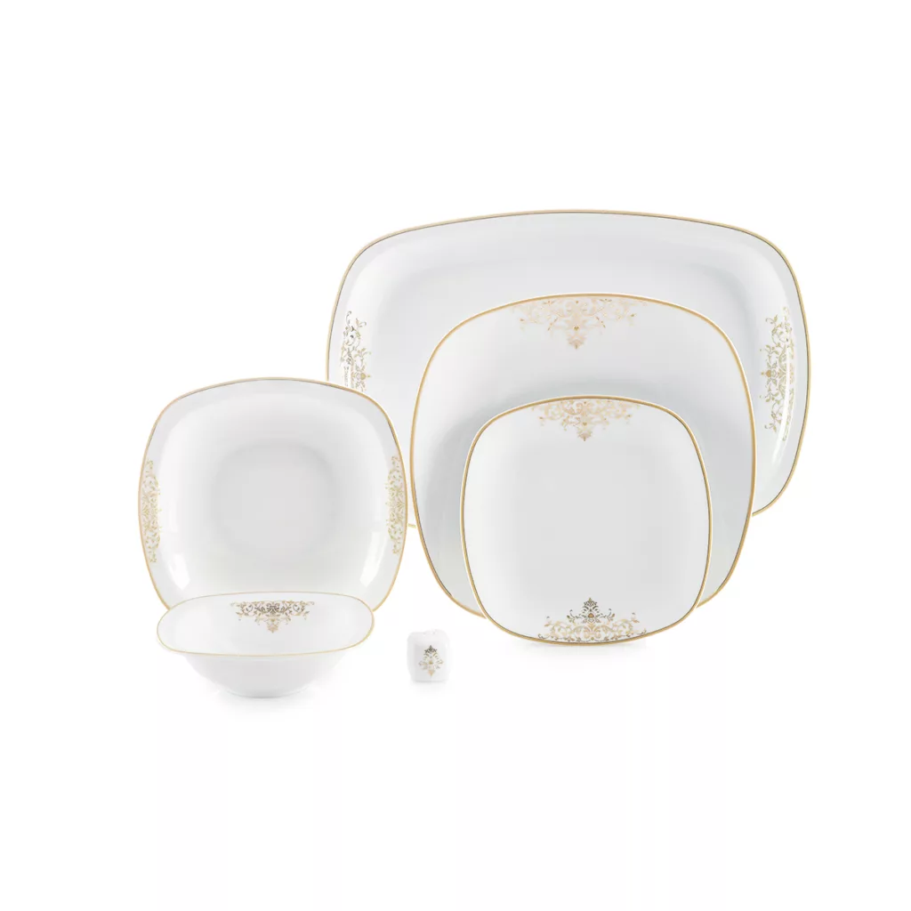 سرویس غذاخوری 98 پارچه چینی زرین ایران سری کواترو مدل مونت کارلو درجه یک