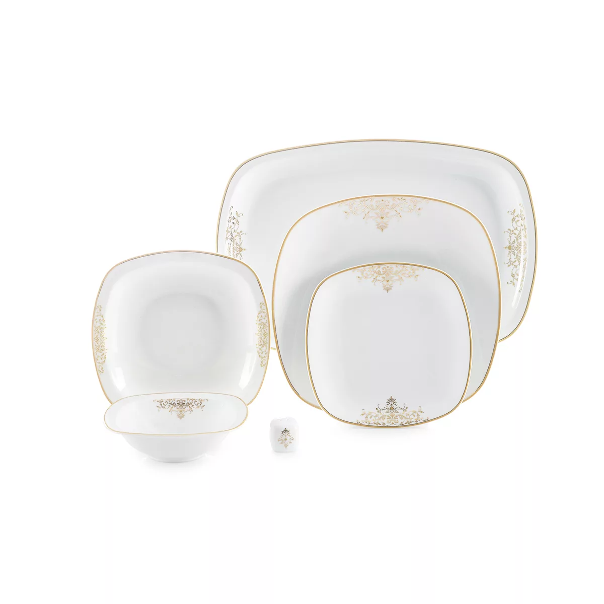 سرویس غذاخوری 98 پارچه چینی زرین ایران سری کواترو مدل مونت کارلو درجه یک