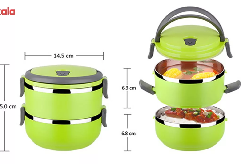 ظرف غذای لانچ باکس مدل دو طبقه 1.4 لیتری