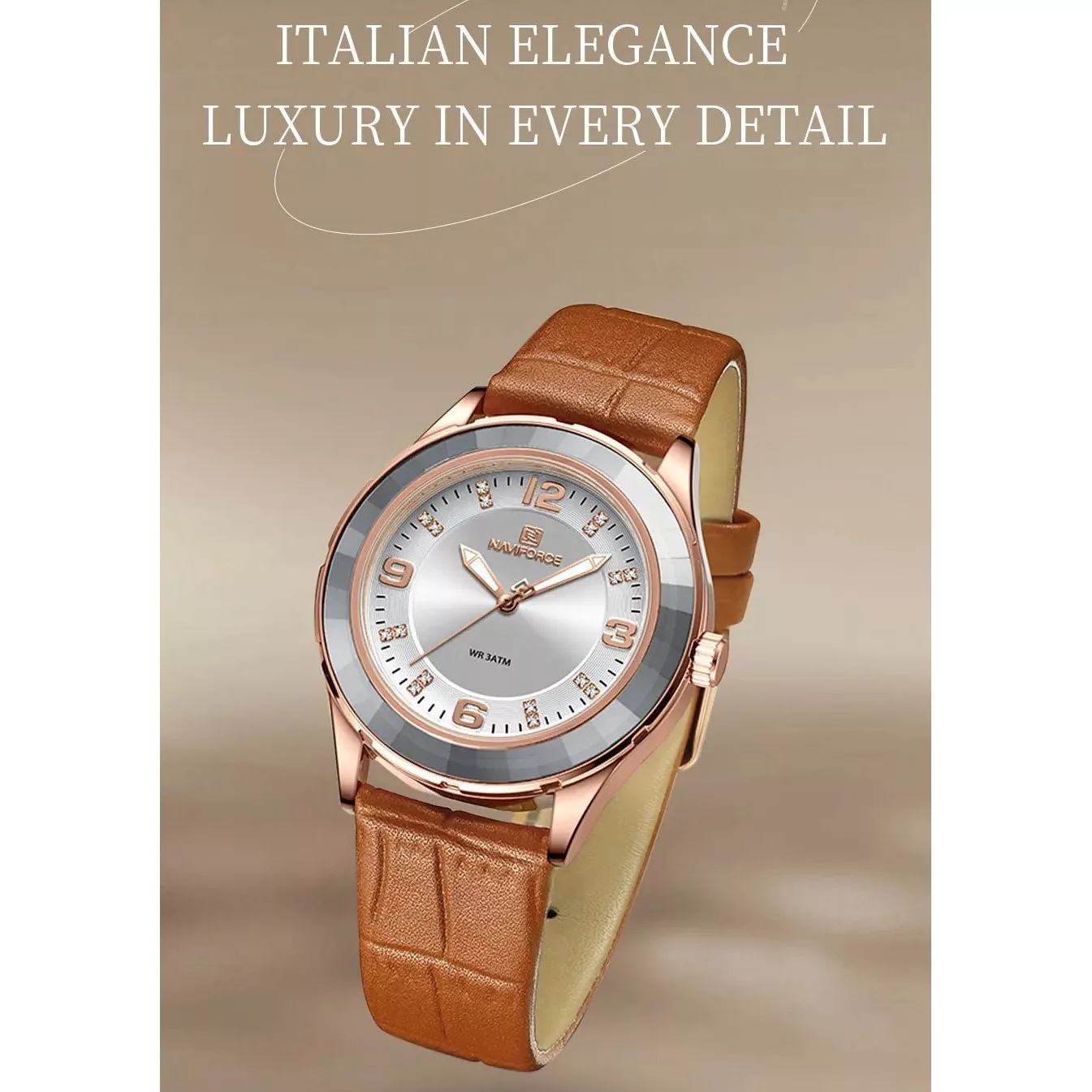 ساعت مچی عقربه ای زنانه نیوی فورس مدل NF5040RGRGW