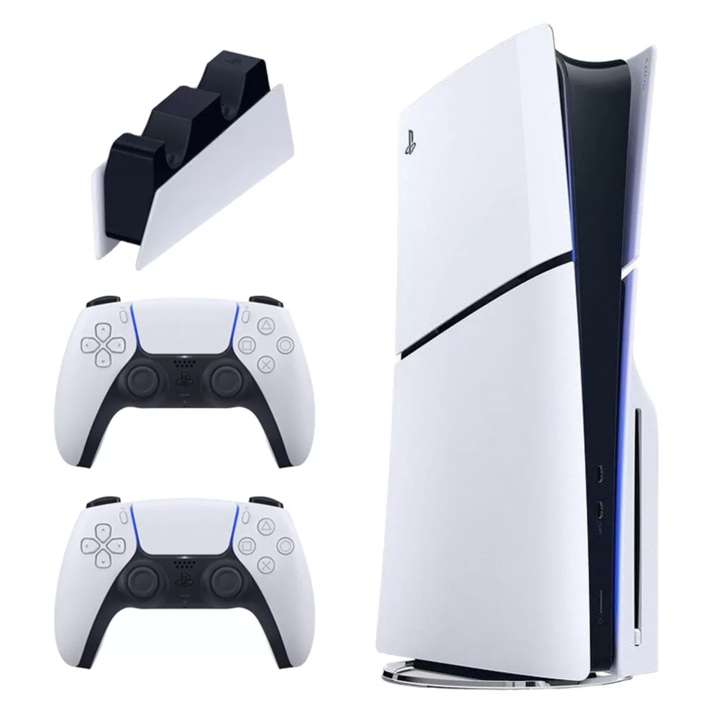 کنسول بازی سونی مدل PlayStation 5 Slim ظرفیت یک ترابایت ریجن 2016A اروپا به همراه دسته اضافی و پایه شارژر