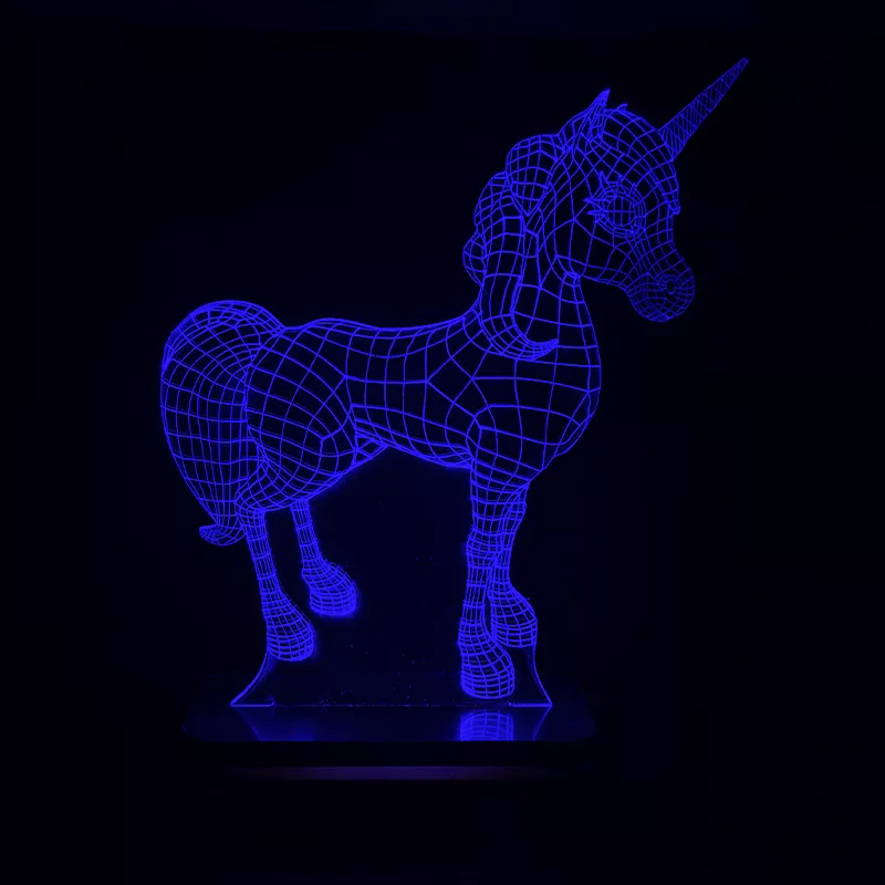 چراغ خواب اتاق کودک طرح کارتون اسب تک شاخ مدل کلید دار