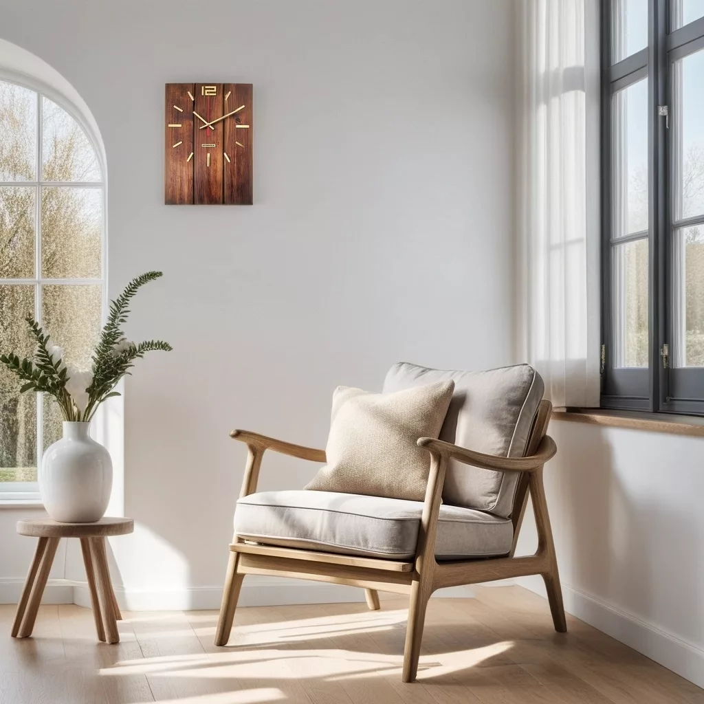 ساعت دیواری مدل سرو چوبی