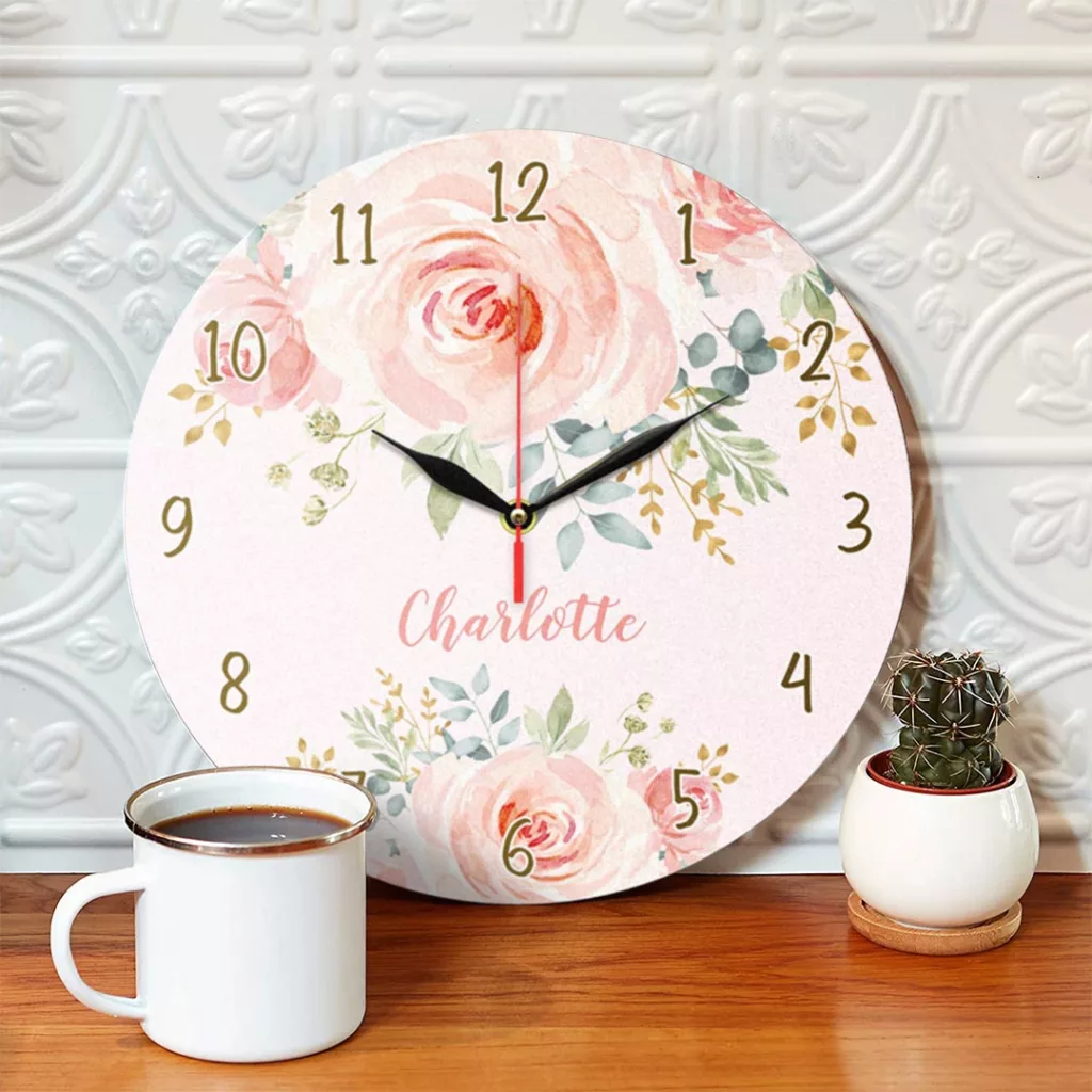 ساعت دیواری طرح گل رز کد 1221