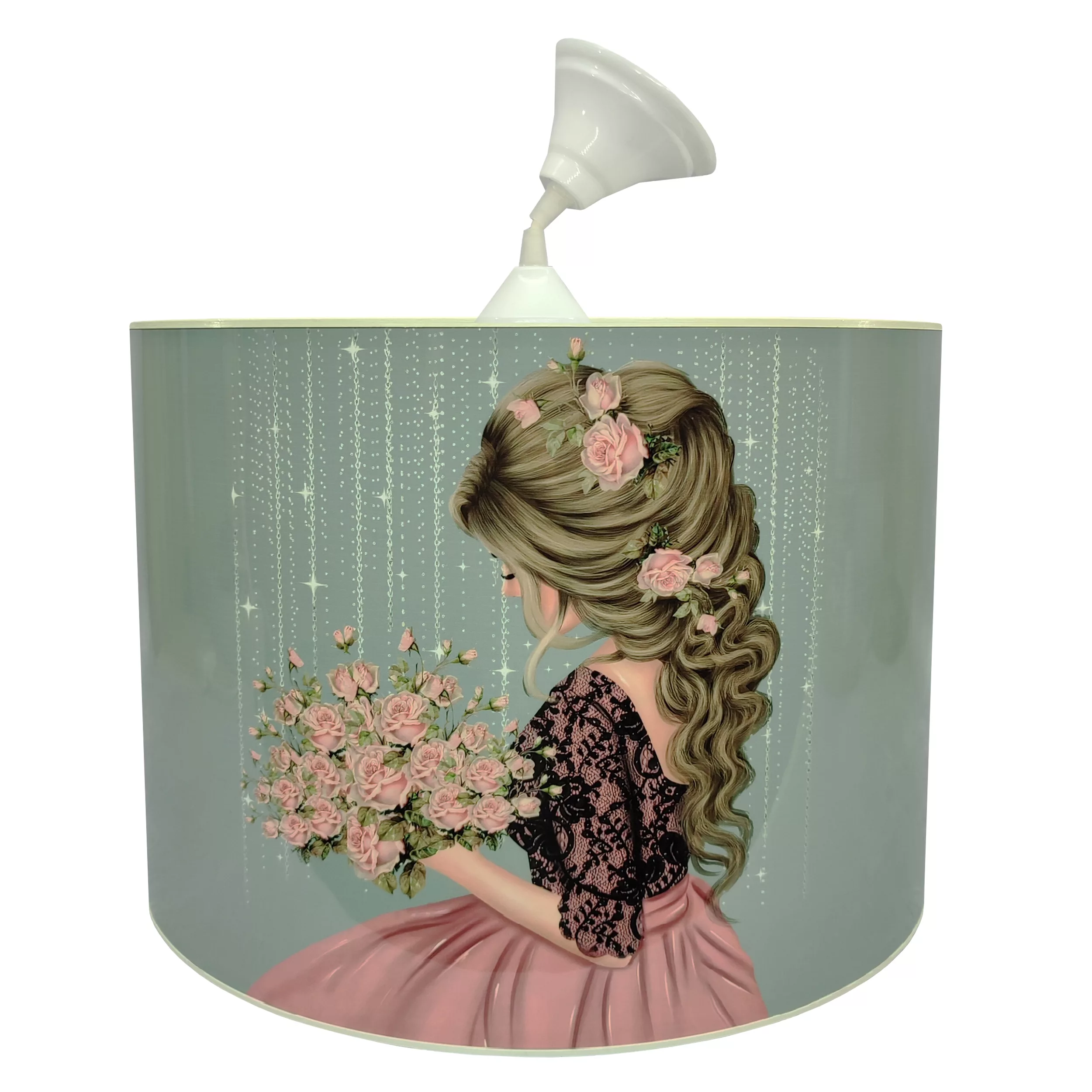 لوستر اتاق کودک مدل دختر و دسته گل