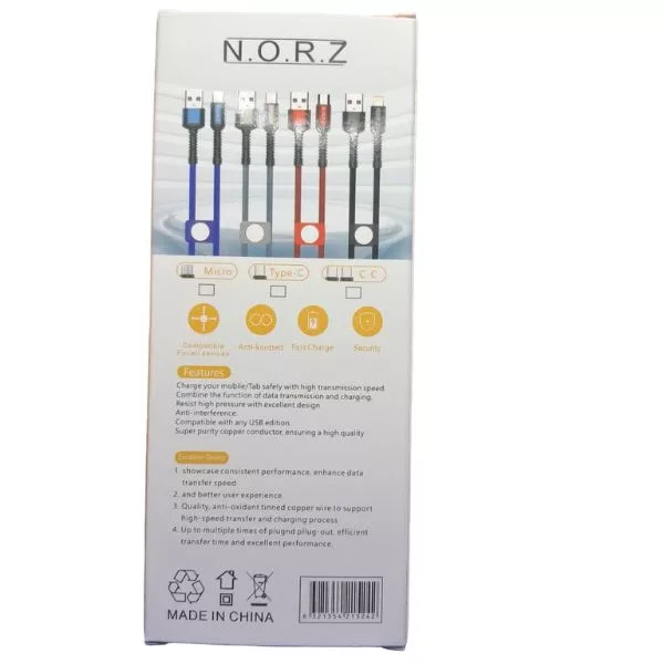 کابل تبدیلUSBبهUSB-C نورز مدل n02طول 1متر